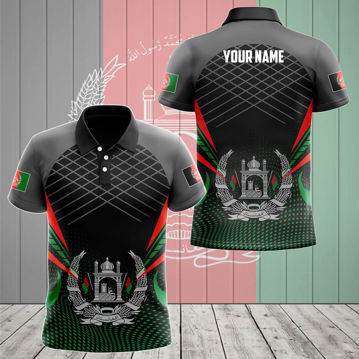 AIO Pride - Customize Afghanistan 3D Dot Pattern Unisex Adult Polo Shirt
