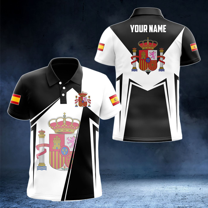 AIO Pride - Customize Spain Coat Of Arms In Your Heart Unisex Adult Polo Shirt