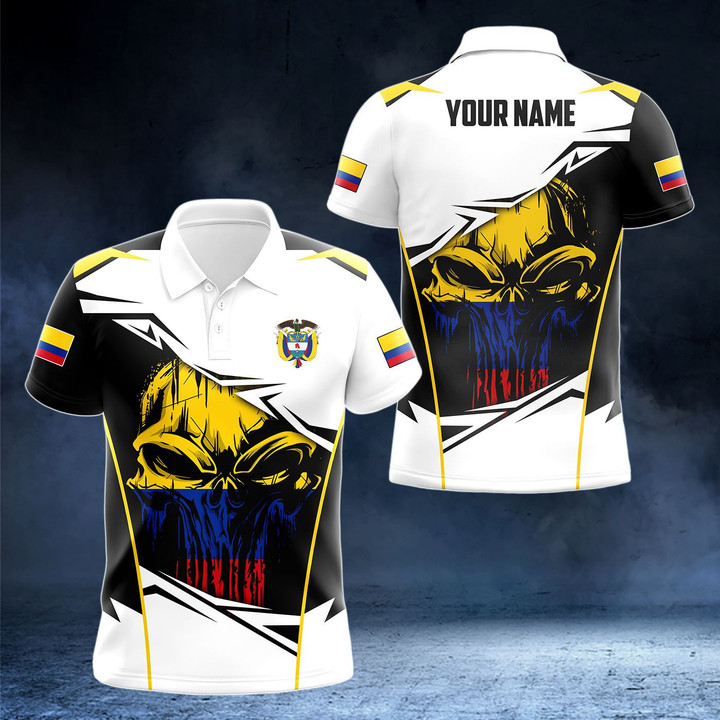 AIO Pride - Customize Colombia Skull Special Version Unisex Adult Polo Shirt
