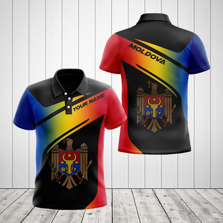 AIO Pride - Customize Moldova Flag 3D Unisex Adult Polo Shirt