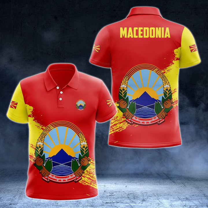 AIO Pride - Macedonia Coat Of Arms - New Version Unisex Adult Polo Shirt