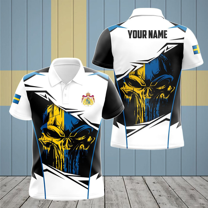 AIO Pride - Customize Sweden Skull Special Version Unisex Adult Polo Shirt