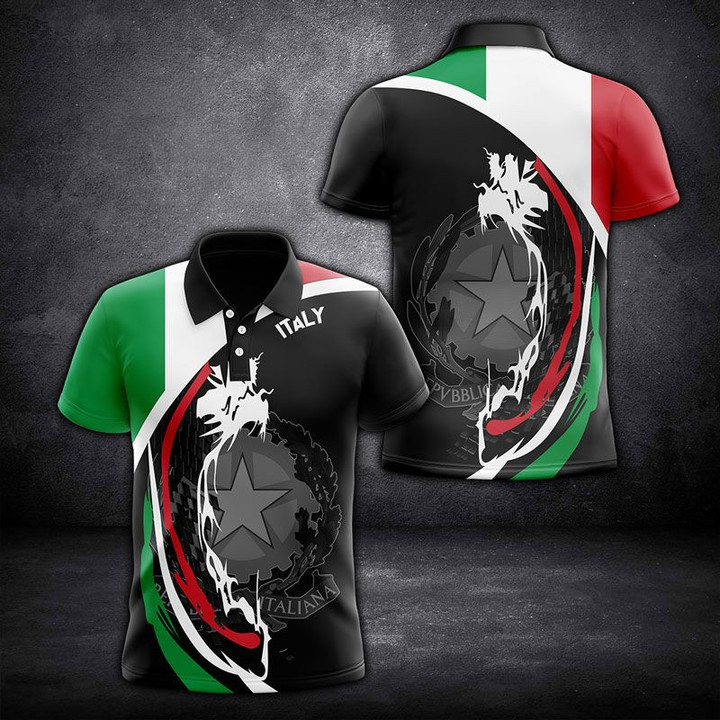 AIO Pride - Love Italy Textize Waves 3D Unisex Adult Polo Shirt