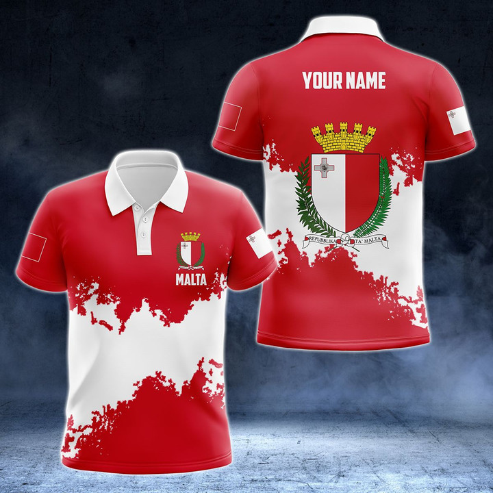 AIO Pride - Customize Malta Flag Color New Version Unisex Adult Polo Shirt