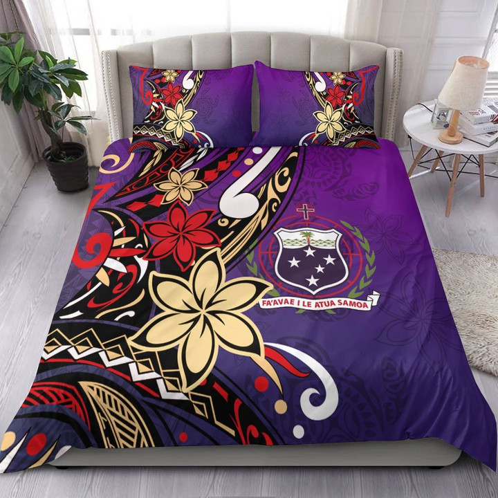 AIO Pride 3-Piece Duvet Cover Set Samoa - Tribal Flower With Special Turtles Purple Color