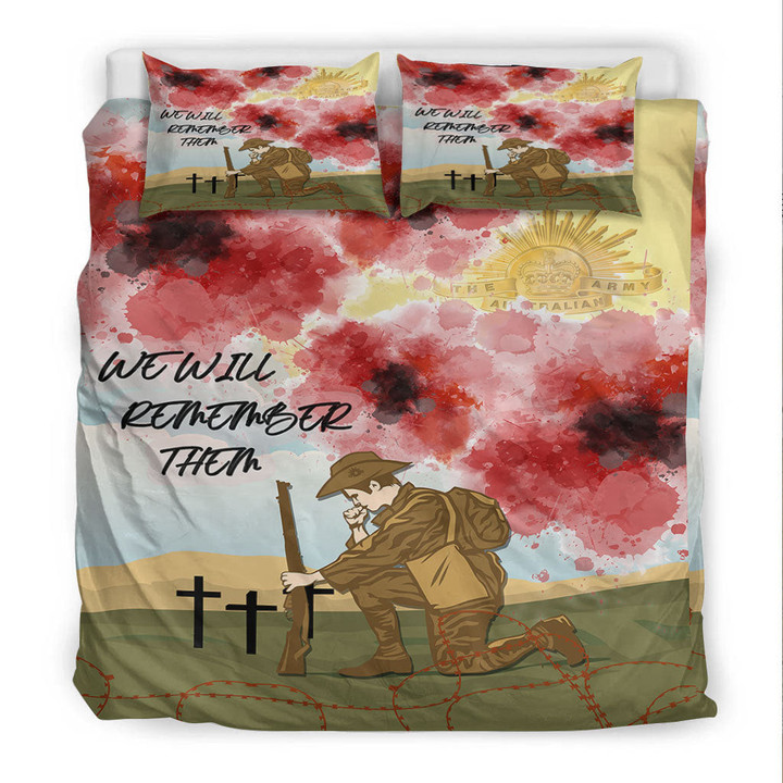 AIO Pride 3-Piece Duvet Cover Set VibeHoodie - Anzac We Will Remember Them