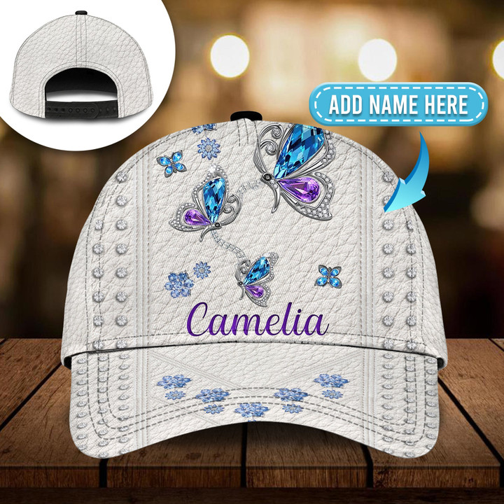 AIO Pride Butterfly Jewelry Style Custom Name - Classic Cap