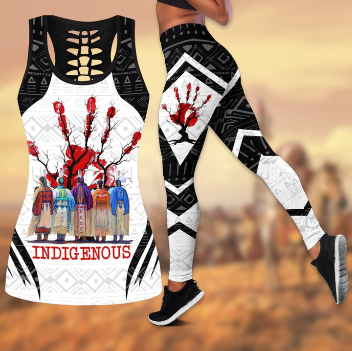 AIO Pride Native American 3D All Over Printed Hollow Tank Top Or High Waist Leggings