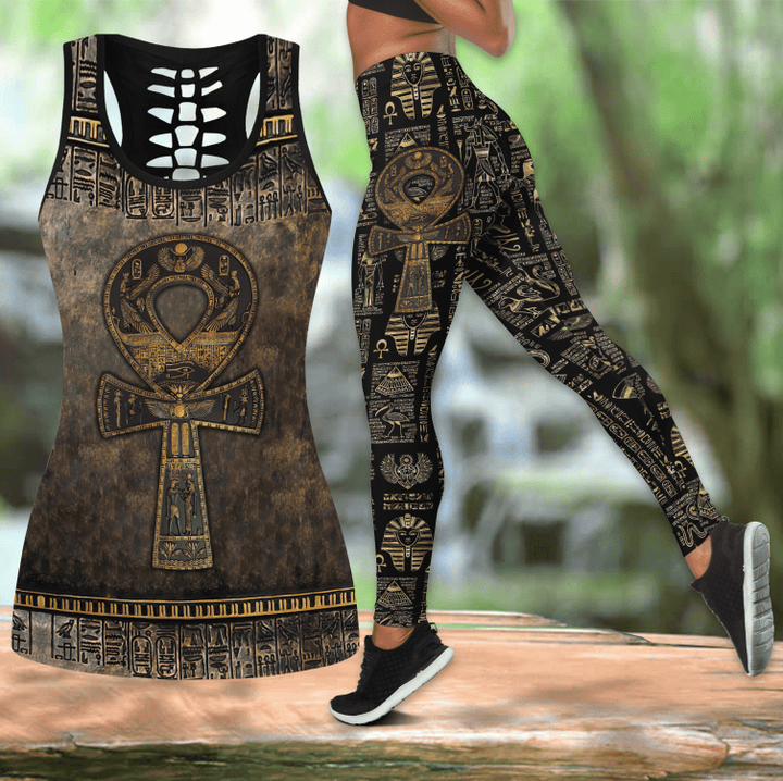 AIO Pride Ancient Egyptian 3D All Over Printed Hollow Tank Top Or High Waist Leggings