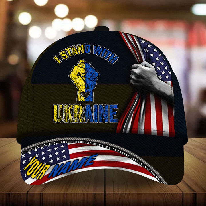 AIO Pride Premium I Stand With Ukraine 3D Hats Custom Art Custom Name