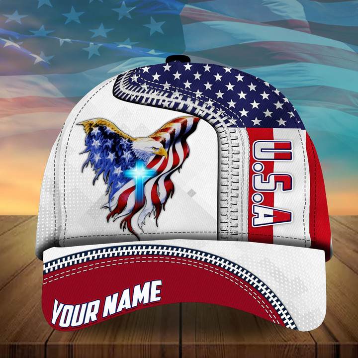 AIO Pride Custom Name US Eagle American Patriot Classic Cap