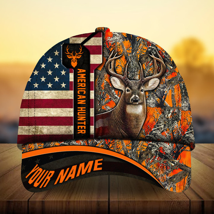 AIO Pride Premium Best Flag Deer American Hunter Hunting Hats 3D Printed Multicolored Custom Name