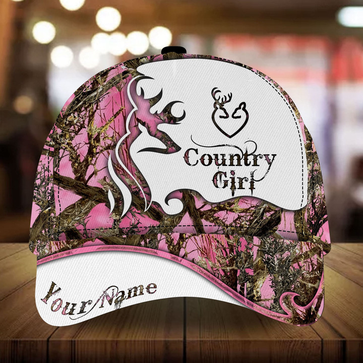 AIO Pride Love Deer Country Girl Hats 3D Multicolor Printed Custom Name