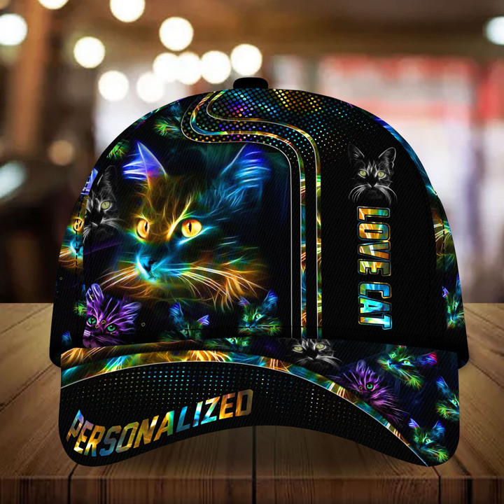 AIO Pride Premium Unique Neon Cap For Cat Lovers Custom Name