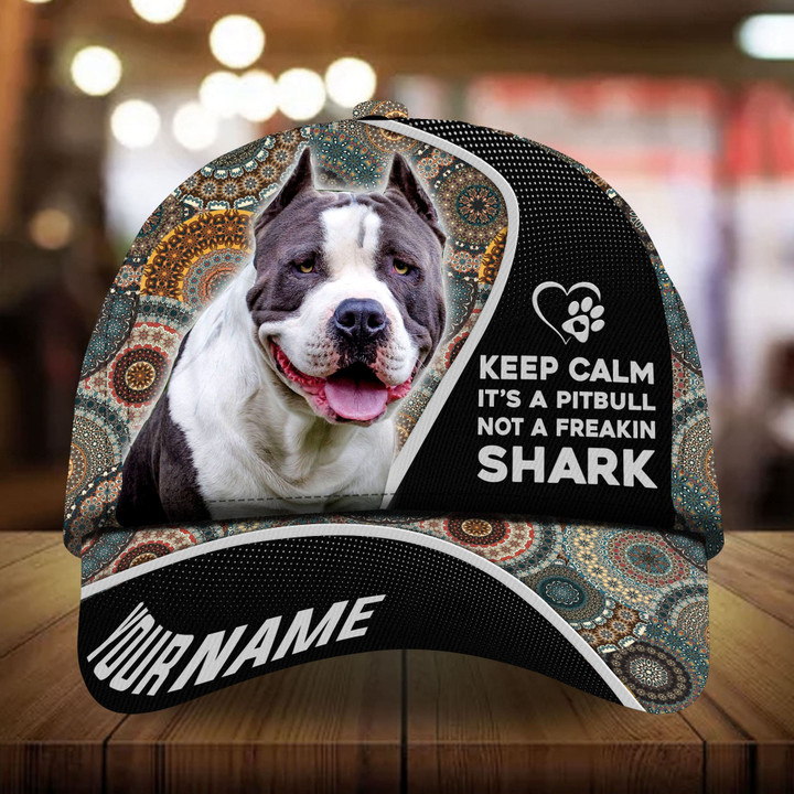AIO Pride Epic Pitbull Shark Curves Dog Hat & Cap Custom Name Multicolors 3D