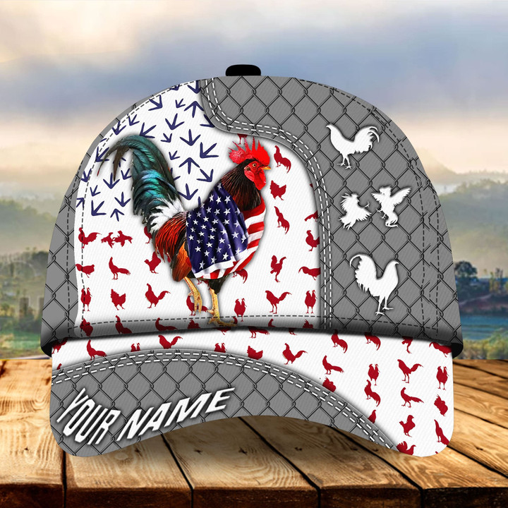 AIO Pride Premium Patriotic Rooster, Rooster Hats For Rooster Lovers Multicolor Custom Name