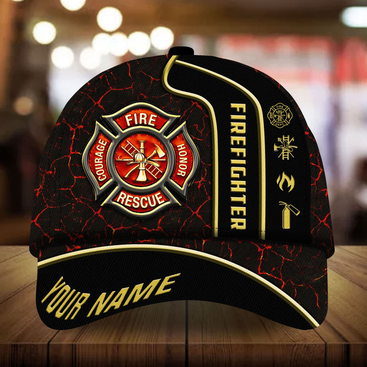 AIO Pride Premium Firefighter Cap Lava Multicolor Gift For Firefighter Lover Custom Name