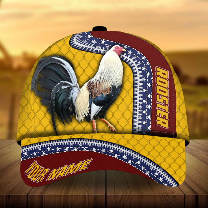 AIO Pride Premium Rooster 3D Hats Multicolored Custom Name Cap, Rooster Classic Hat