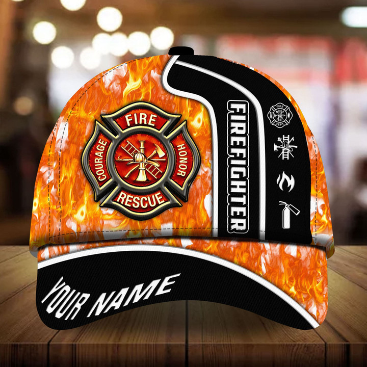 AIO Pride Premium Firefighter Cap Multicolor Gift For Firefighter Lover Custom Name