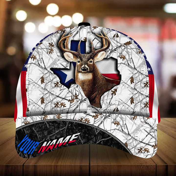 AIO Pride The Texas Flag Deer Hunting Caps 3D Multicolored Custom Name