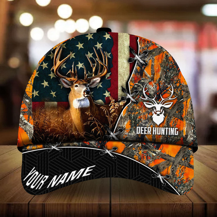 AIO Pride Unique US Deer Hunting Hats 3D Multicolored Custom Name
