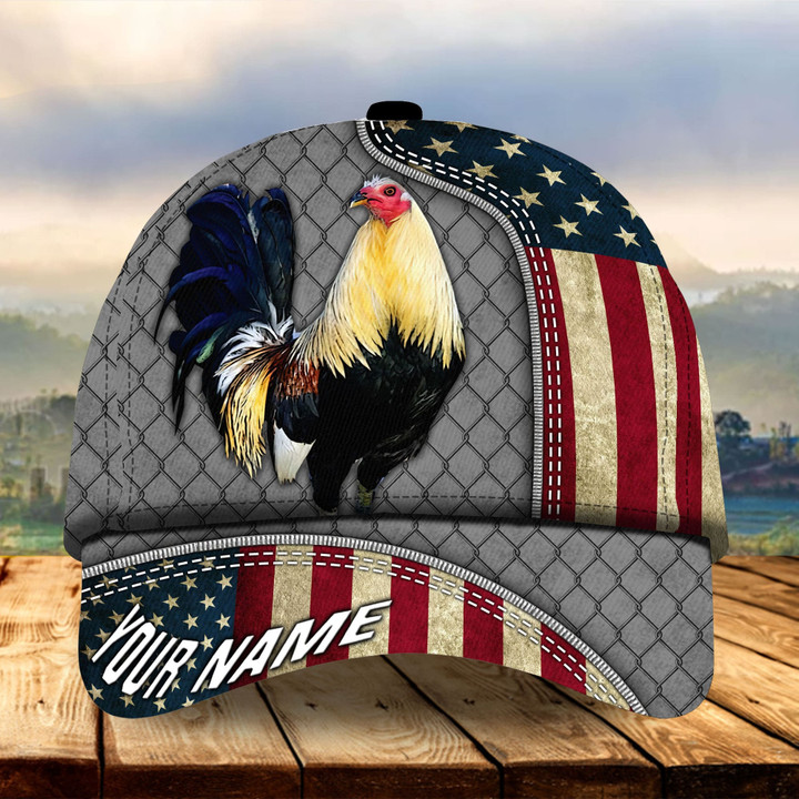AIO Pride The Best American Rooster, Rooster Hats For Rooster Lovers Multicolor Custom Name