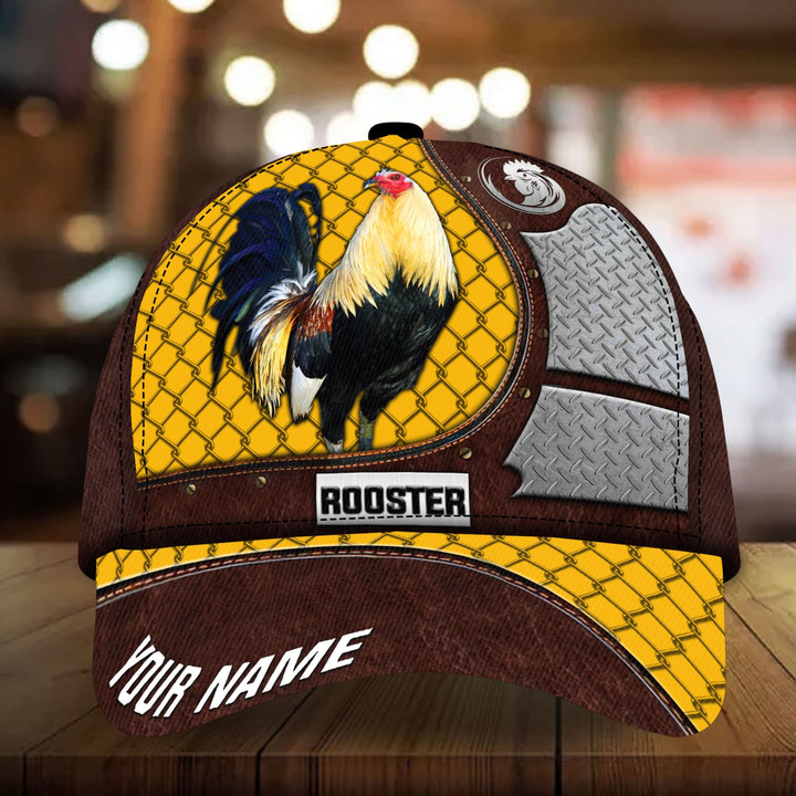 AIO Pride Premium Metal Rooster 3D Cap Multicolor Custom Name For Rooster Lover