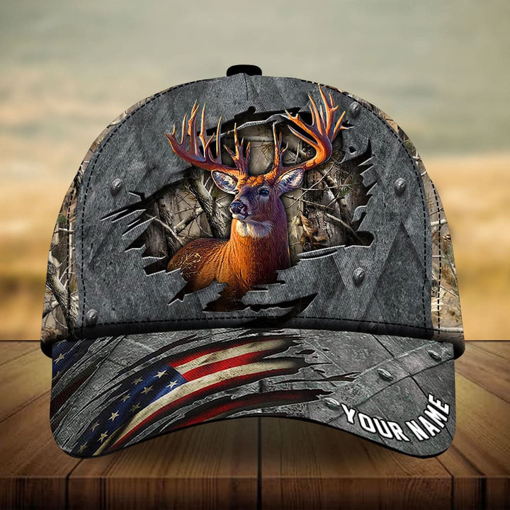 AIO Pride Premium Loralle Metal Cracked Deer Hunting Hats 3D Multicolor Custom Name