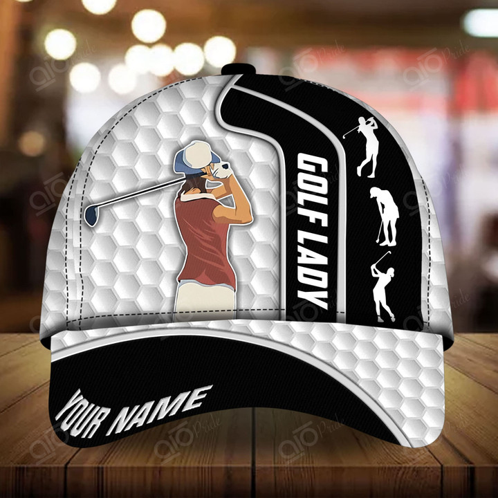 AIO Pride Premium Unique Golf Lady 3D Hat Printed Multicolor Custom Name