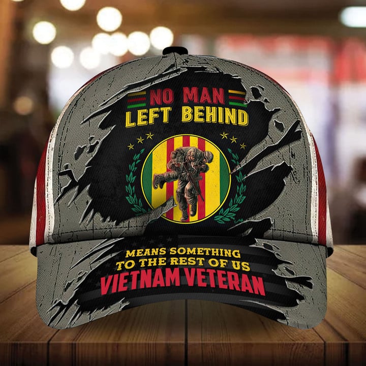AIO Pride No Man Left Behind - Premium Vietnam Veteran 3D Hats Cracked