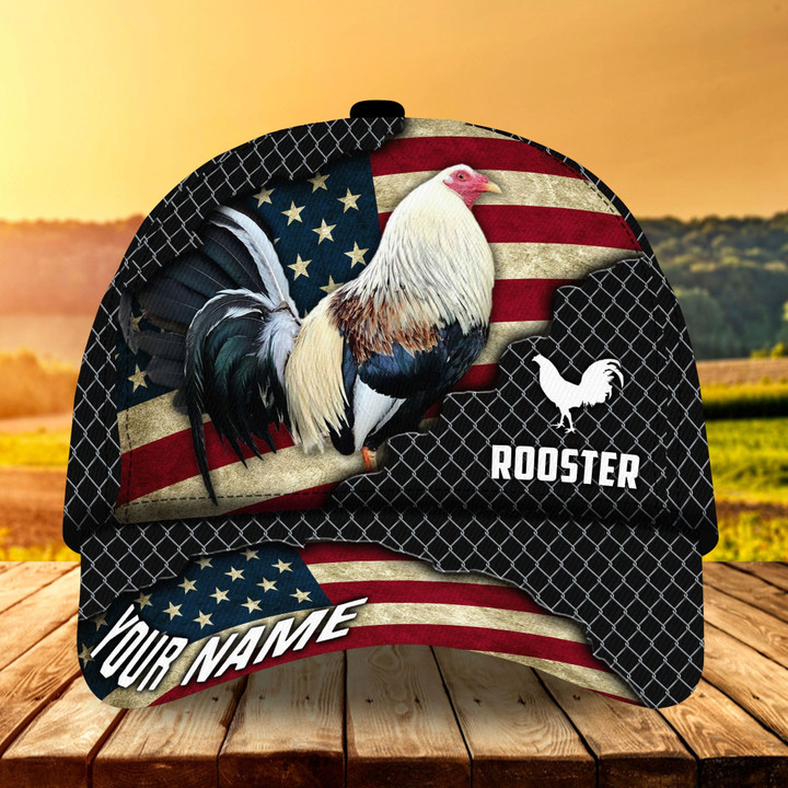 AIO Pride Premium Cool American Rooster Hats For Rooster Lovers Multicolor Custom Name