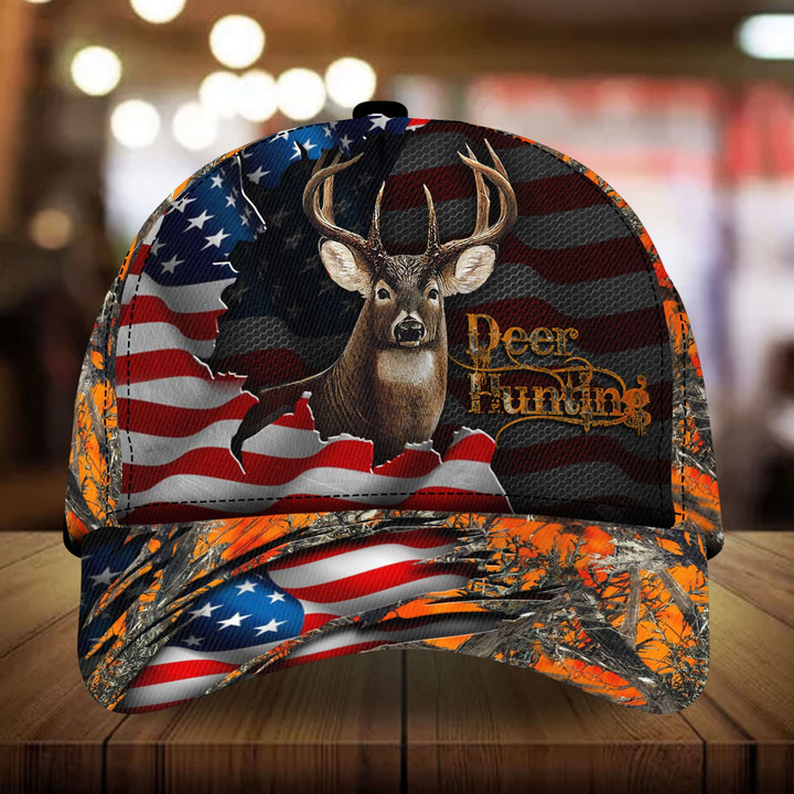 AIO Pride The Best US Flag Deer Hunting Hats 3D Multicolor Cracked