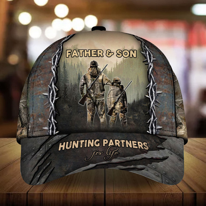 AIO Pride The Unique Father And Son Metal Hunting 3D Hats Multicolor