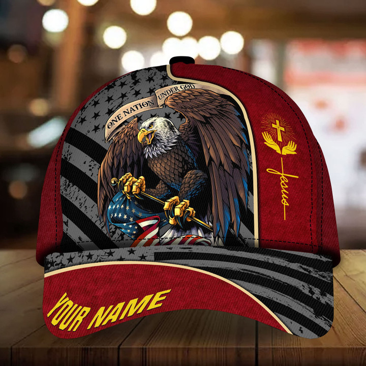 AIO Pride Premium Eagle God Patriotic Cap Custom Name