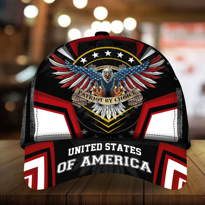 AIO Pride Premium Unique United States of America Eagle Patriotic Cap Multicolor Custom Name