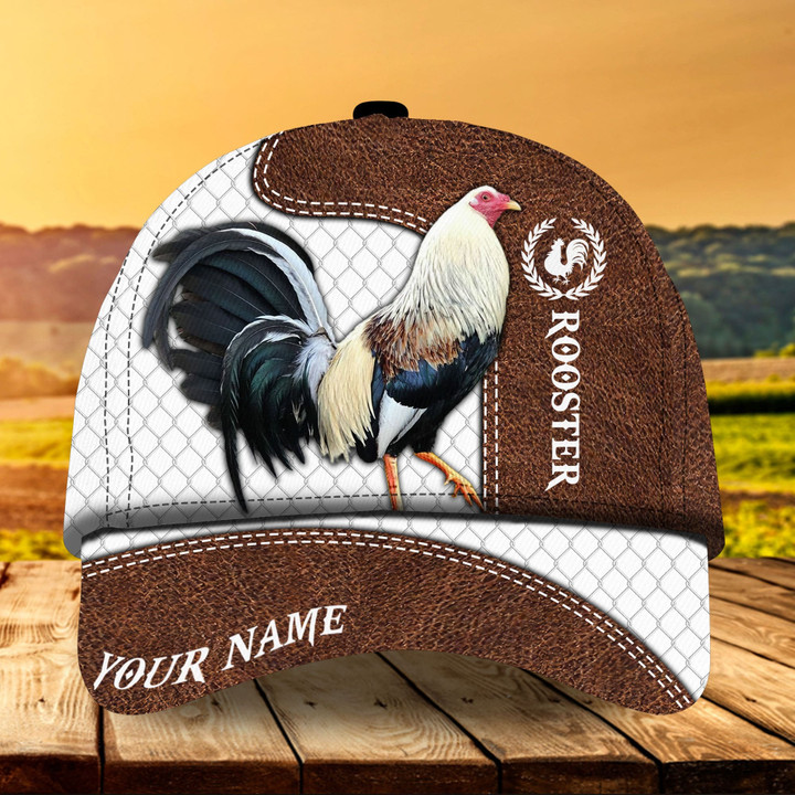 AIO Pride Premium Cool Leather Rooster Hats For Rooster Lovers Multicolor Custom Name