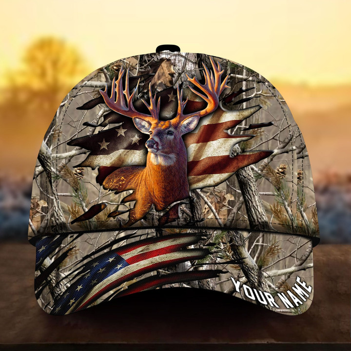 AIO Pride Epic Flag Deer Hunting Hats 3D Multicolored Custom Name