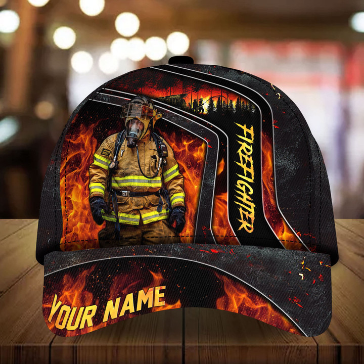 AIO Pride Custom Name Proud To Be Firefighter Cap Multicolor, Best Gift For Firefighter Lover