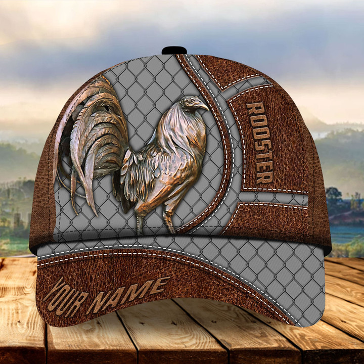 AIO Pride The Best Leather Bronze Rooster, Rooster Hats For Rooster Lovers Multicolor Custom Name