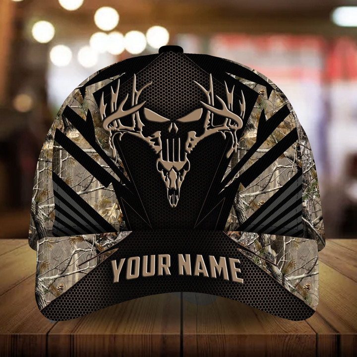 AIO Pride Skull Deer Hunting Hats 3D Multicolored Custom Name
