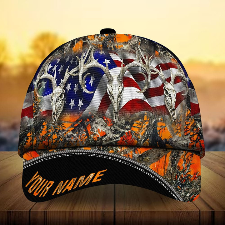 AIO Pride Premium Loralle US Skull Deer Hunting Hats 3D Multicolor Custom Name