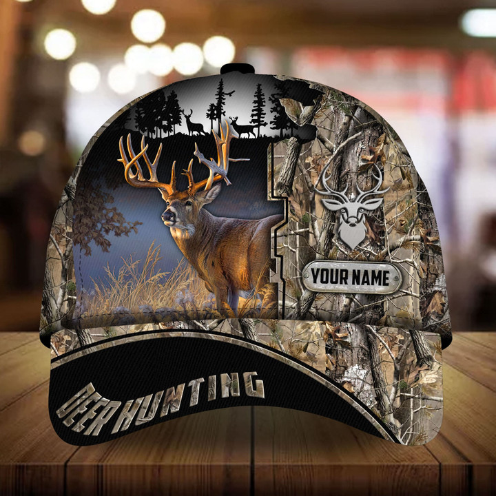 AIO Pride The Unique Cool Art Deer Hunting 3D Hats Printed Multicolored Custom Name