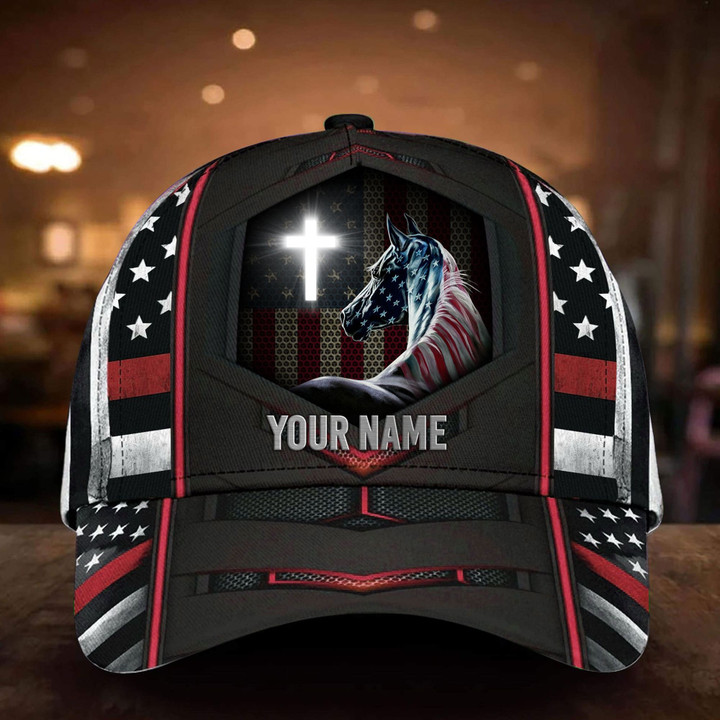 AIO Pride Premium US Horse And Cross Hats 3D Sport Style Multicolor Custom Name