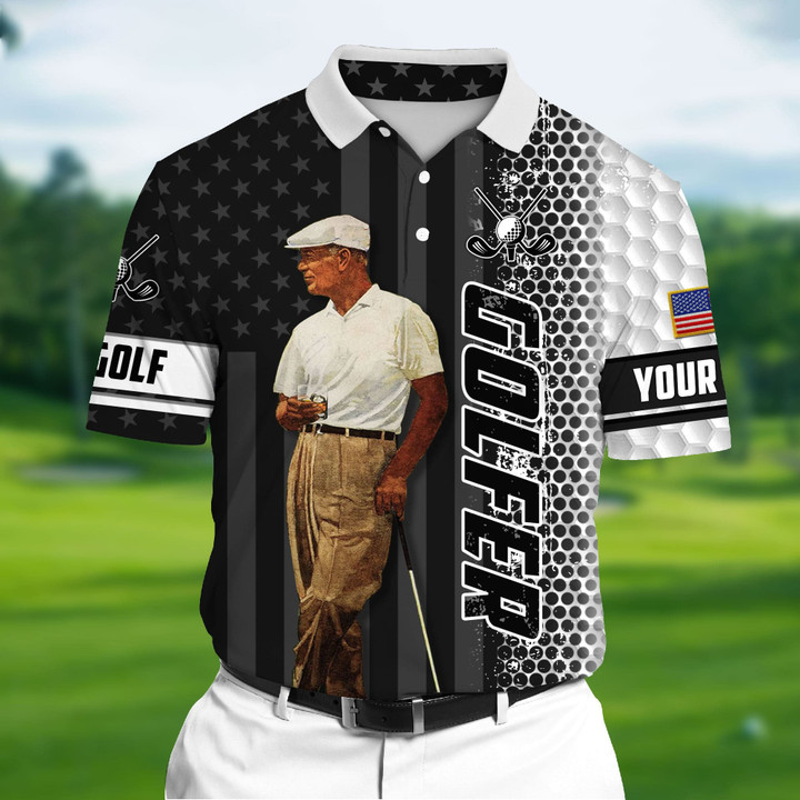 AIO Pride Cool Golfer, Love Golf 3D Polo Shirt Multicolor Custom Name