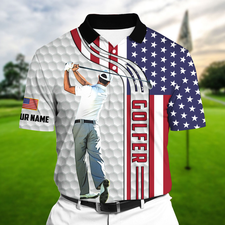 AIO Pride Premium American Golf Player Golf Polo Shirts Multicolor Custom Name