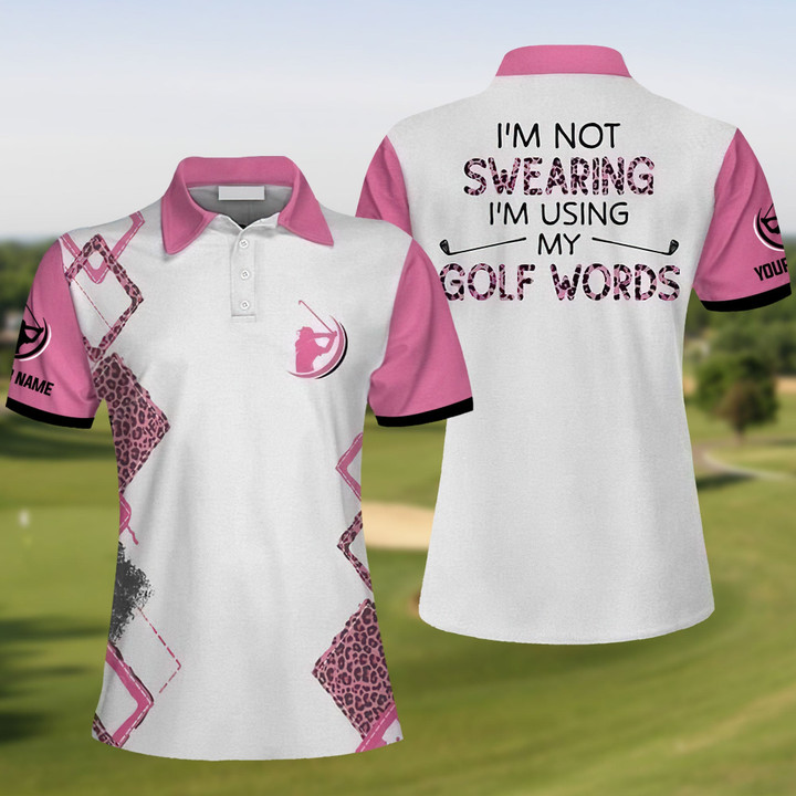 AIO Pride Premium I'm Not Swearing I'm Using My Golf Words Women's Golf Polo Shirts Multicolored Custom Name