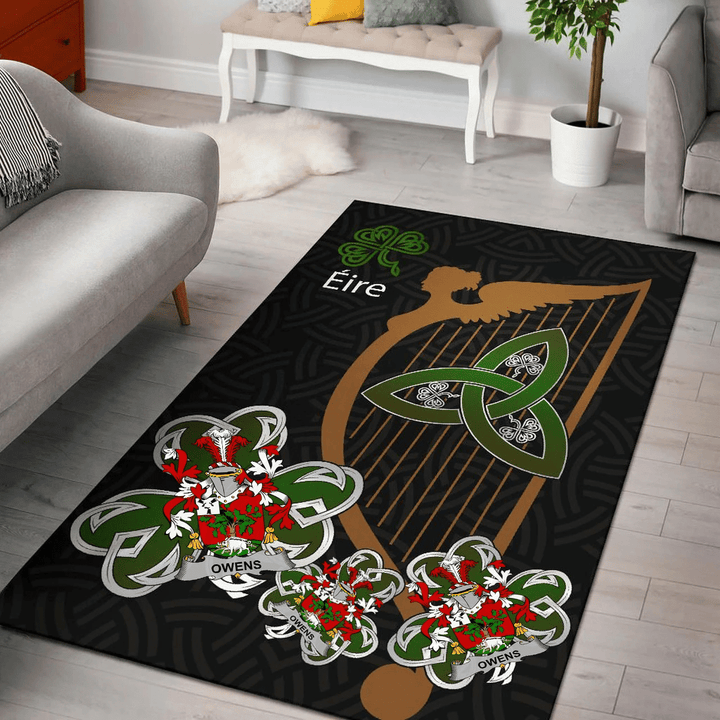 AIO Pride Owens Family Crest Area Rug - Harp And Shamrock