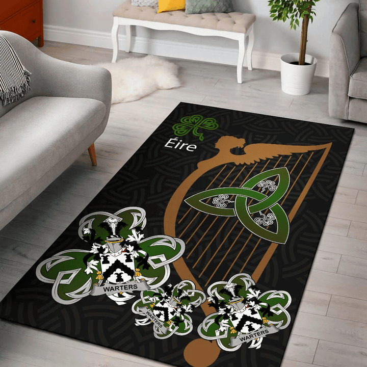 AIO Pride Warters Family Crest Area Rug - Harp And Shamrock