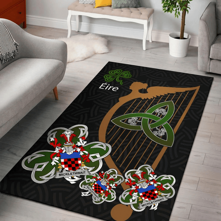 AIO Pride Micklethwait Family Crest Area Rug - Harp And Shamrock