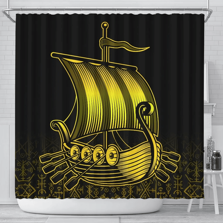 AIO Pride Viking Shower Curtain - Drakkar Special Yellow